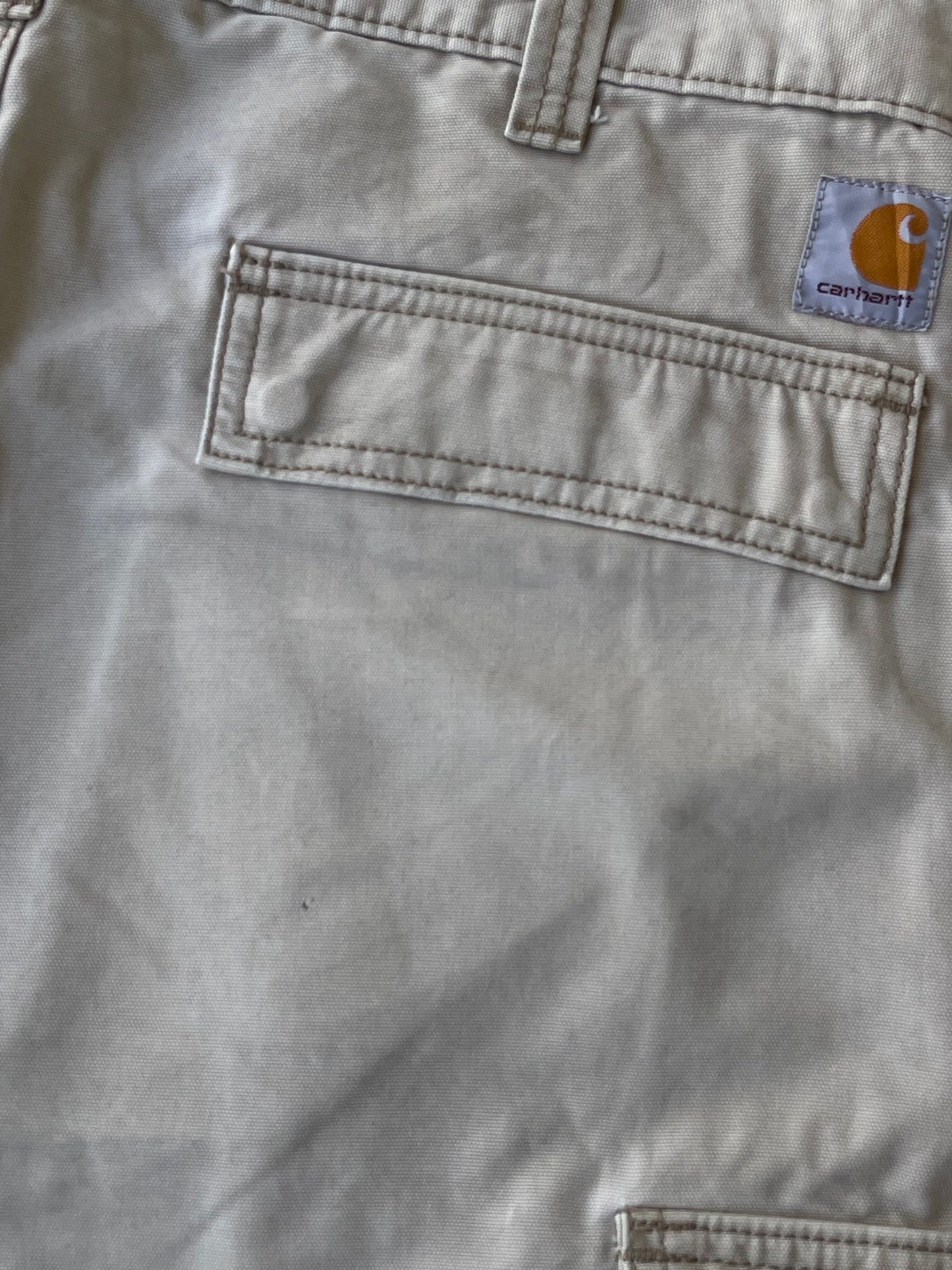 CARHARTT BEIGE CARGO BERMUDA PANTS
