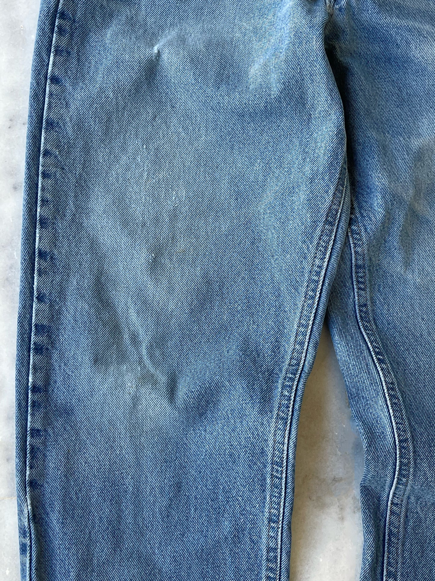 CARHARTT DISTRESSED DENIM PANTS WITH CUTS