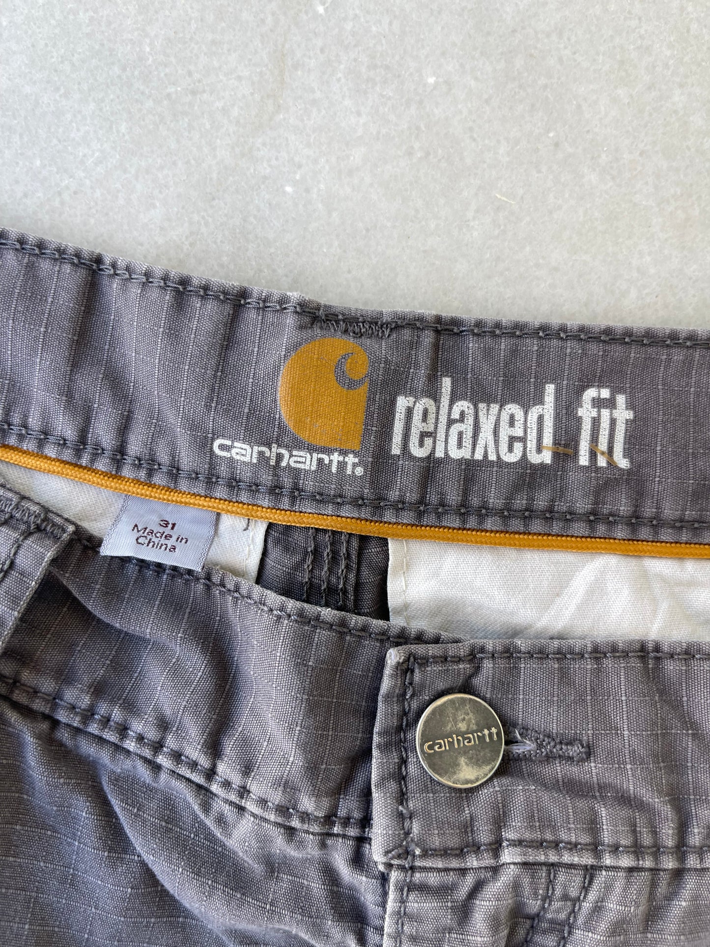 CARHARTT GREY CARGO BERMUDA PANTS