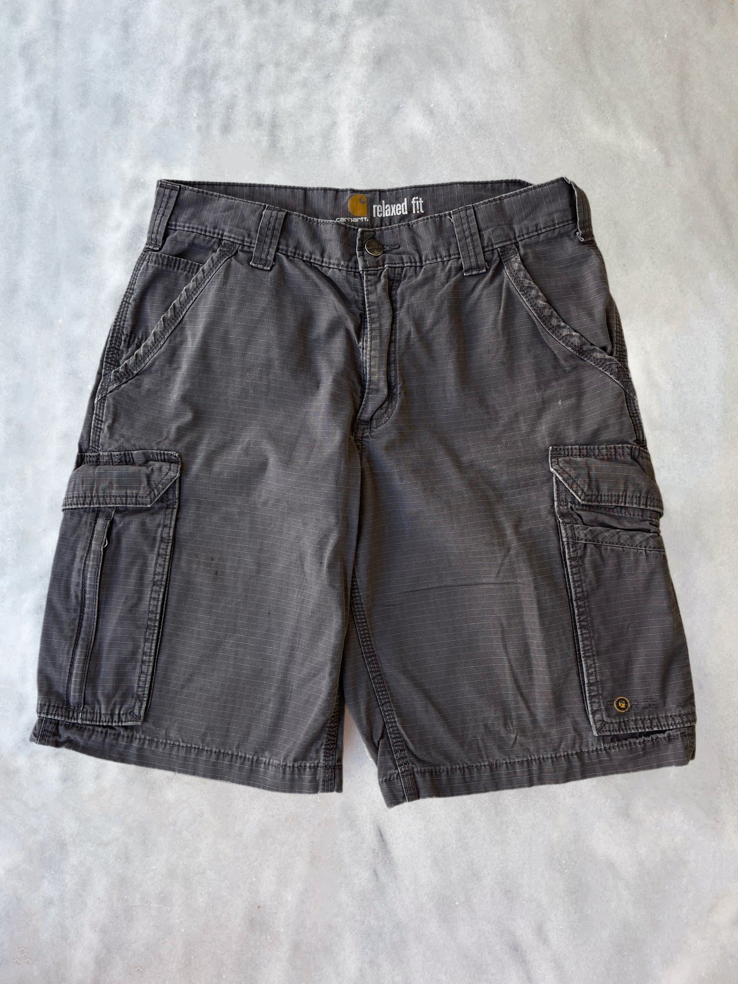 CARHARTT GREY CARGO BERMUDA PANTS