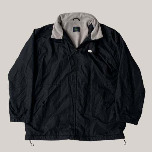 LACOSTE 1990s BLACK RAINCOAT (FLEECE INSIDE) RETRO JACKET