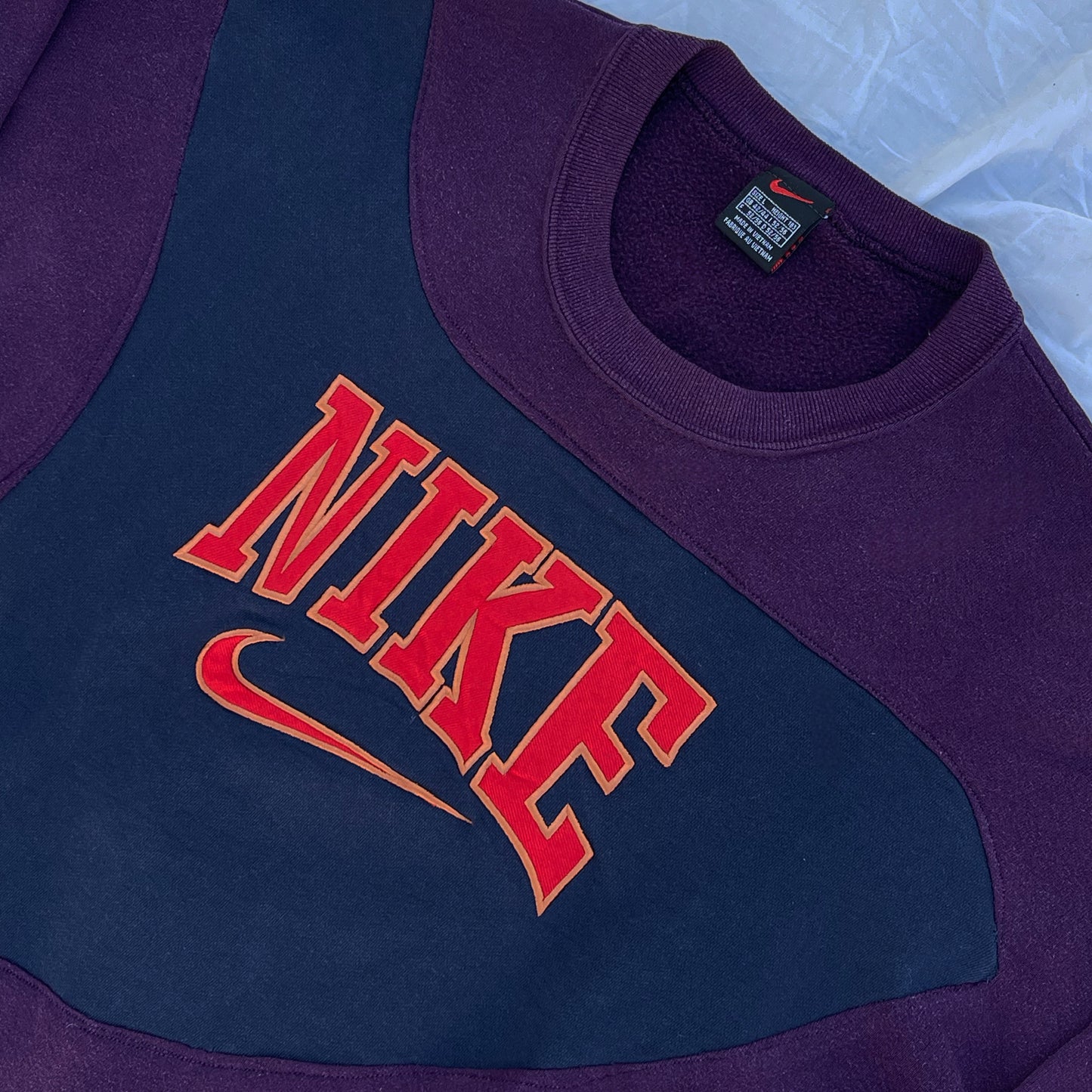 NIKE REWORKED VINTAGE PURPLE- BLUE CREWNECK SWEATSHIRT