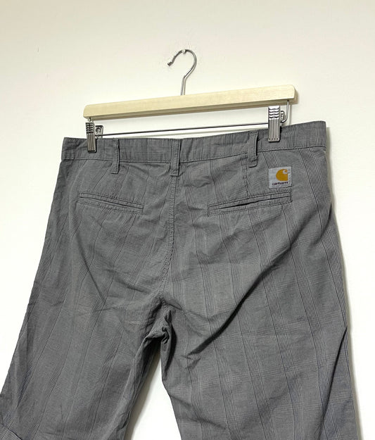 CARHARTT SQUARE CHECK GREY BERMUDA PANTS