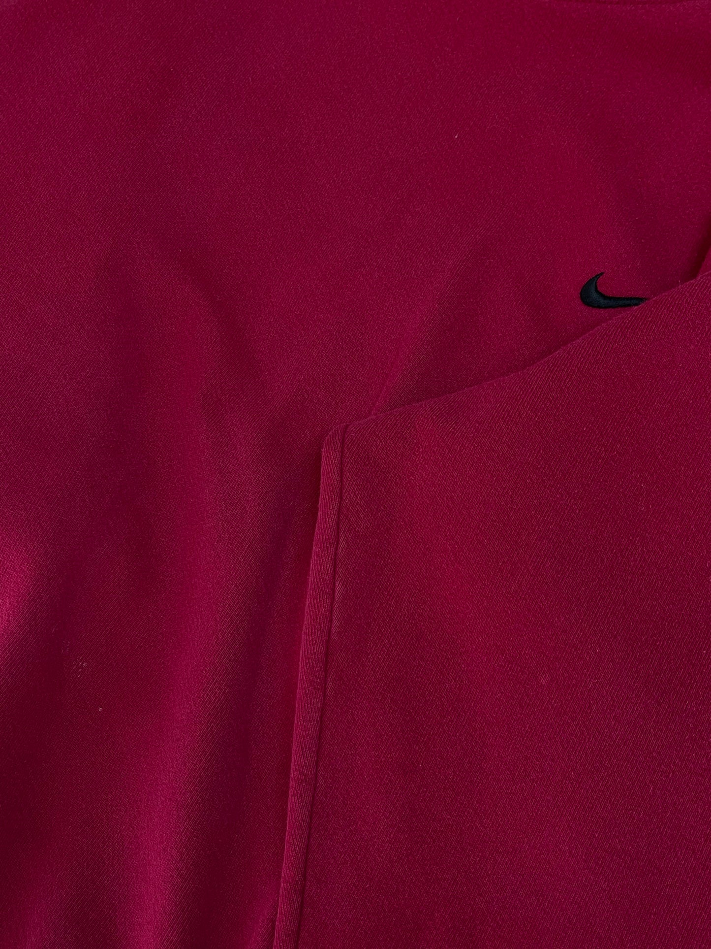 NIKE 90s BURGUNDY RED MINI SWOOSH CREWNECK SWEATSHIRT