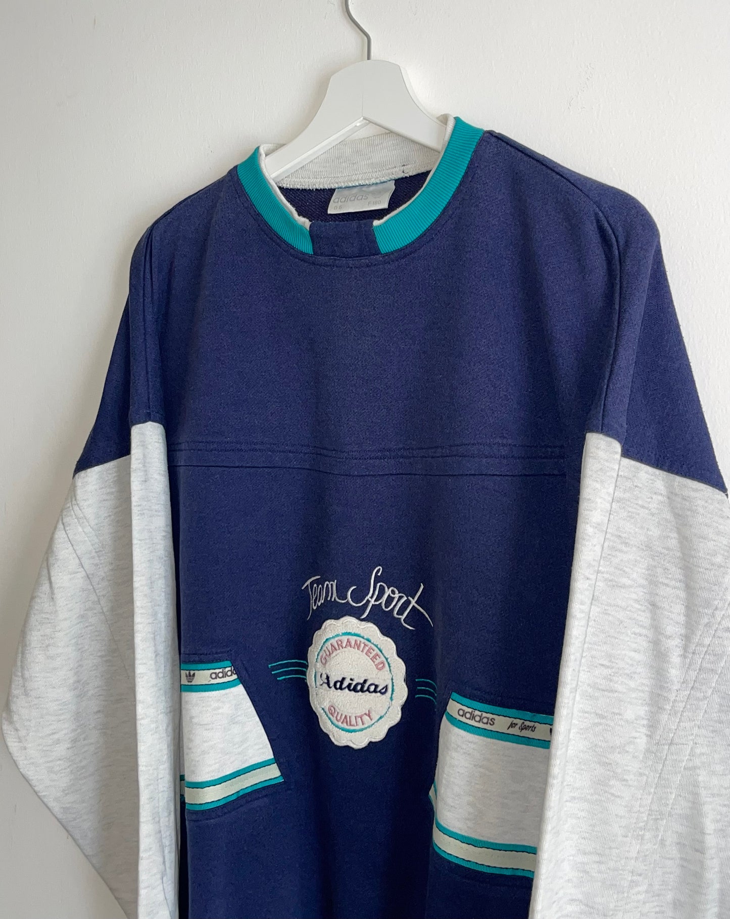 ADIDAS 80s VINTAGE NAVY TEAM SPORT SWEATSHIRT