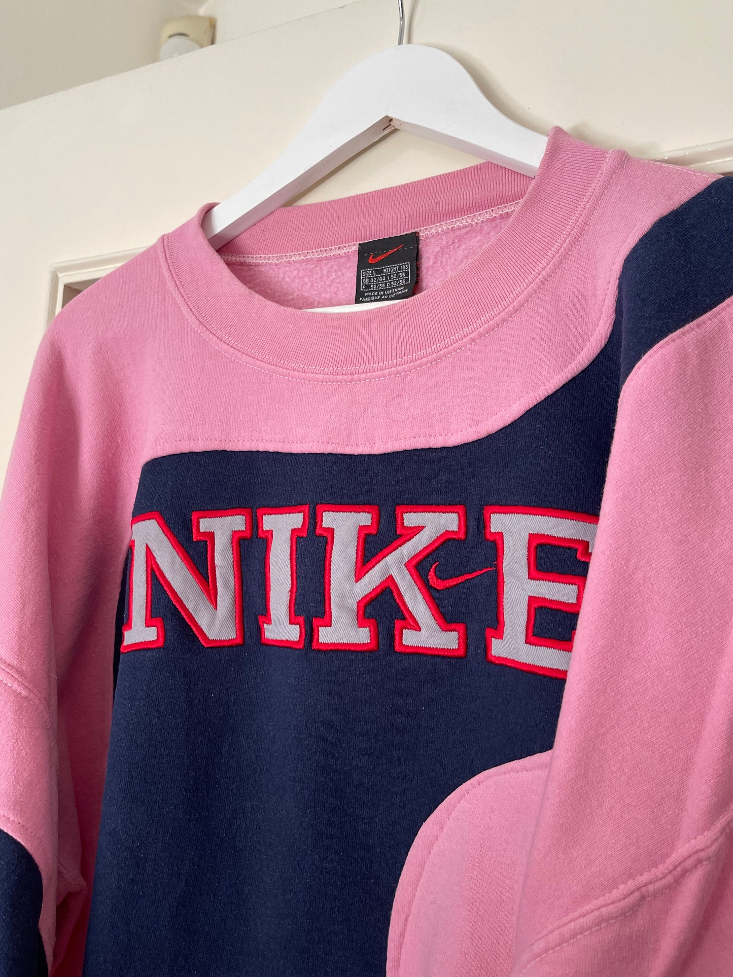 NIKE REWORKED RETRO PINK CREWNECK SWEATSHIRT