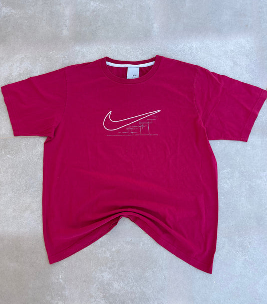 NIKE BURGUNDY 2000s T-SHIRT