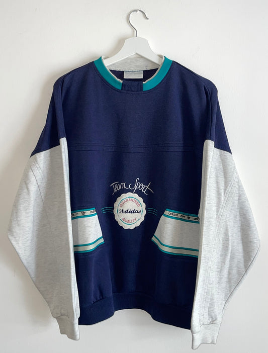 ADIDAS 80s VINTAGE NAVY TEAM SPORT SWEATSHIRT