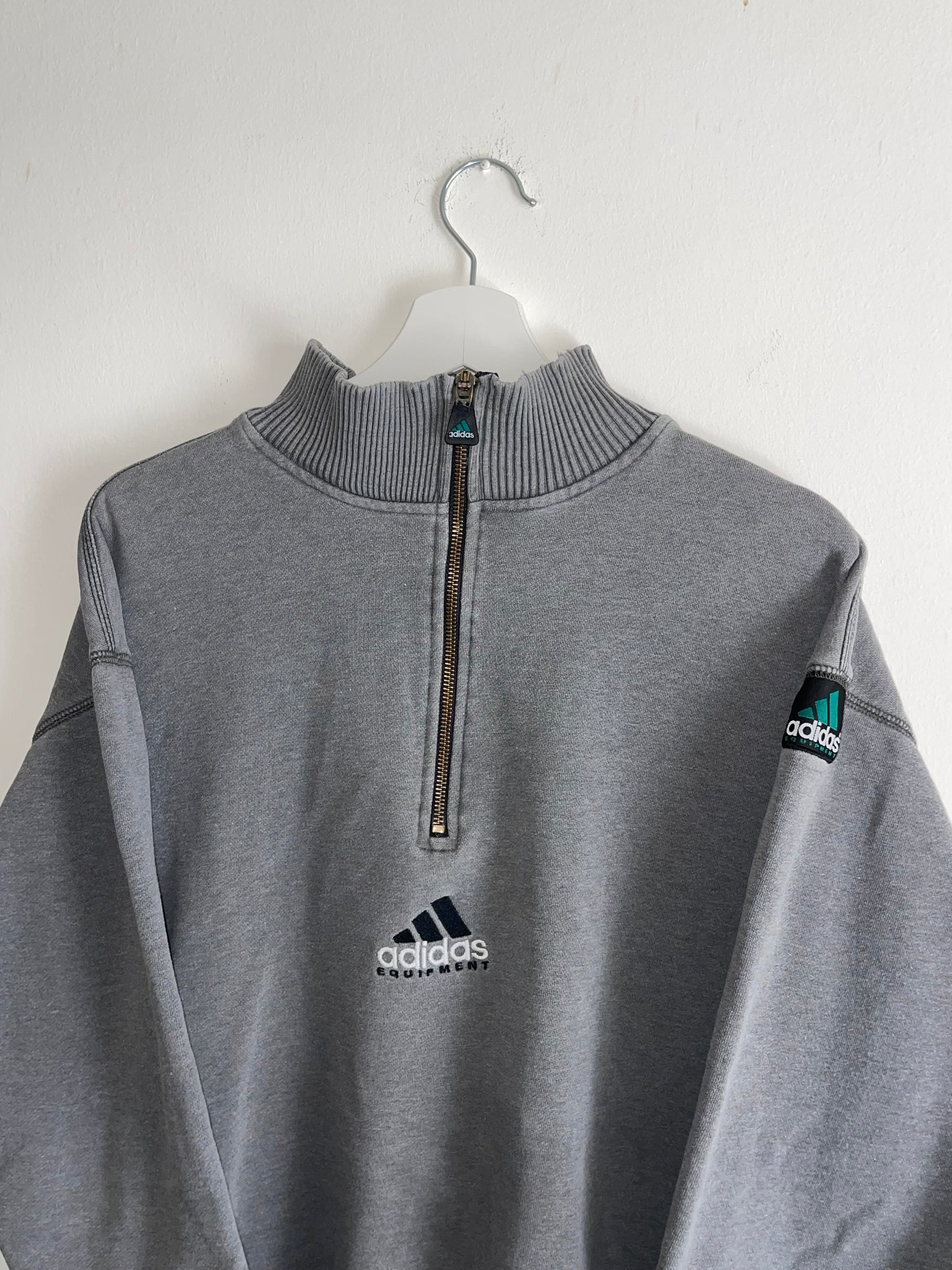 ADIDAS 90s EQUIPMENT GREY ZIP SWEATSHIRT