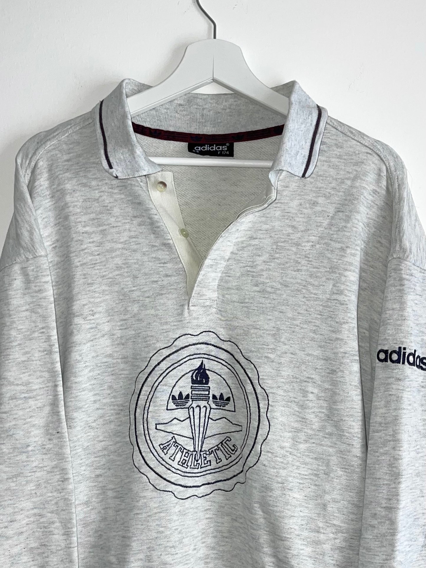 ADIDAS 90s BEIGE/GREY COLLARED SWEATSHIRT