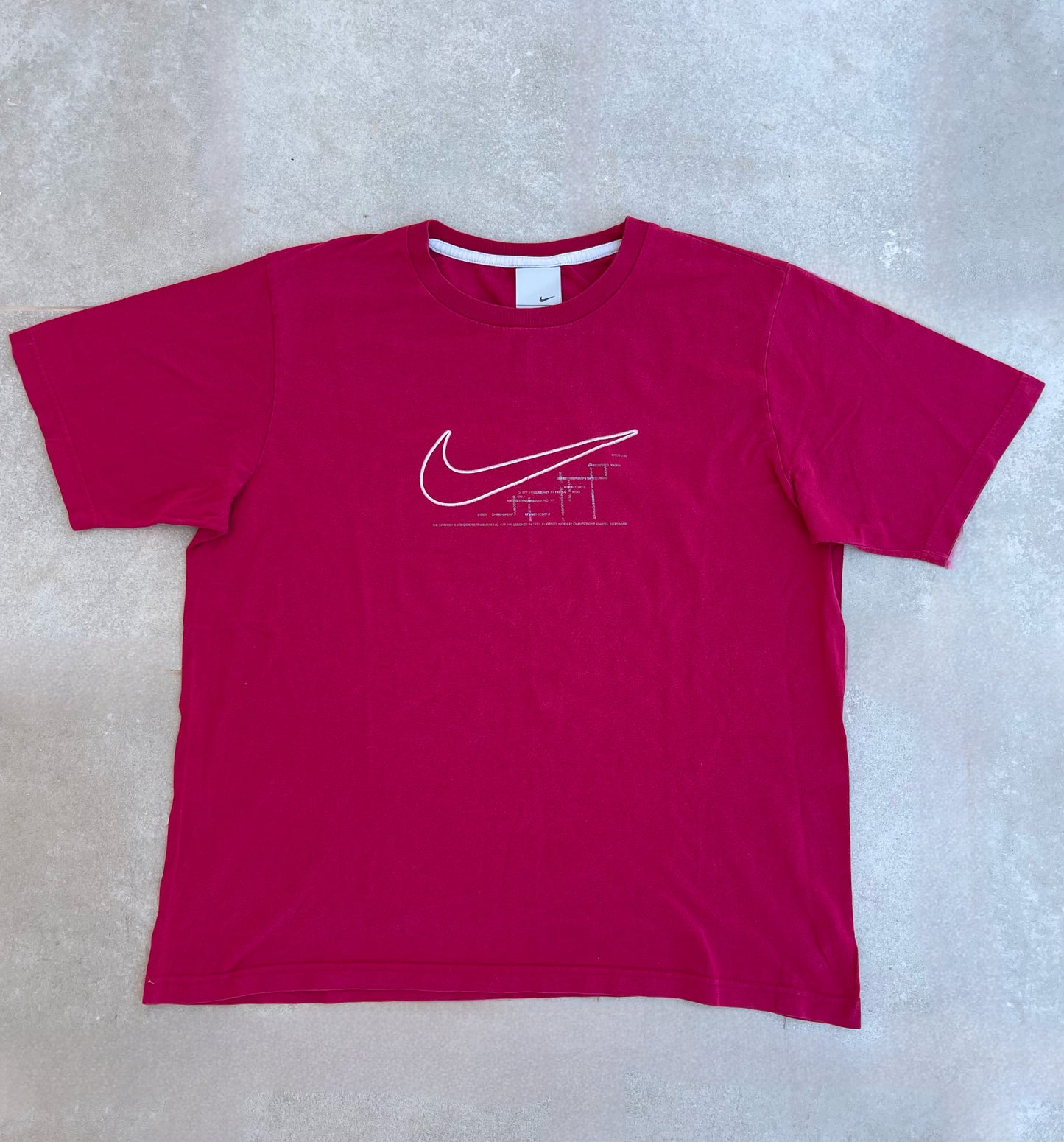 NIKE BURGUNDY 2000s T-SHIRT