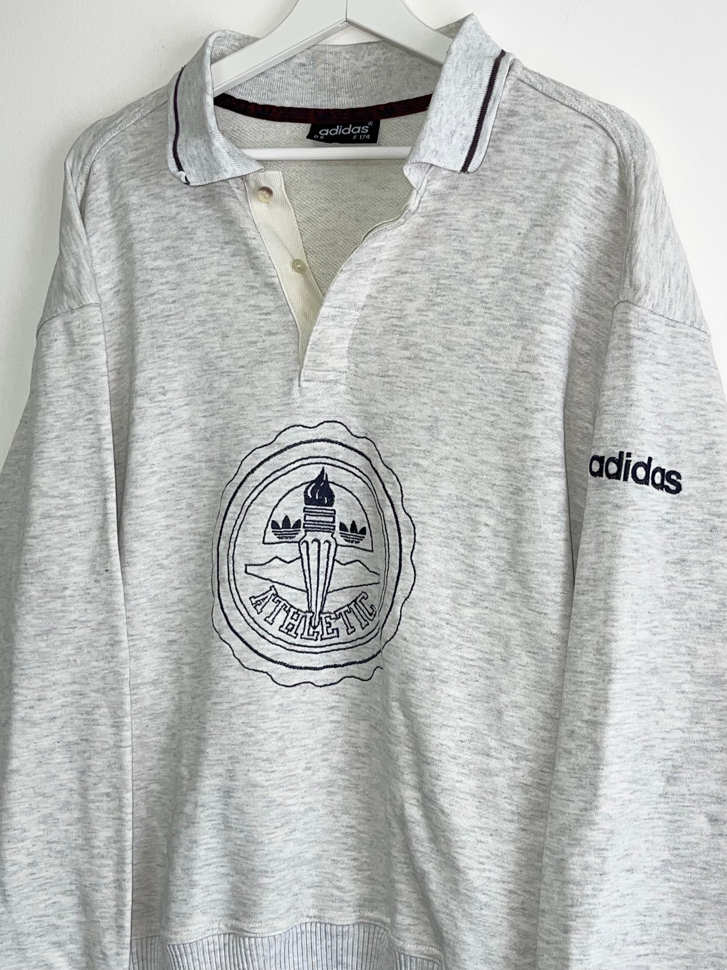 ADIDAS 90s BEIGE/GREY COLLARED SWEATSHIRT