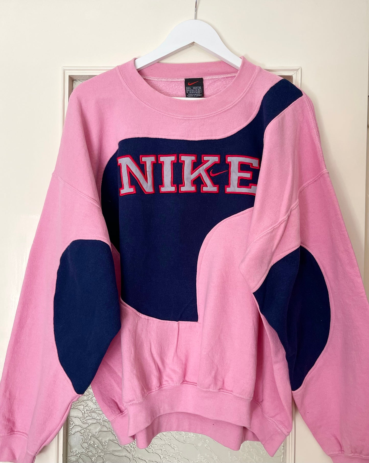 NIKE REWORKED RETRO PINK CREWNECK SWEATSHIRT