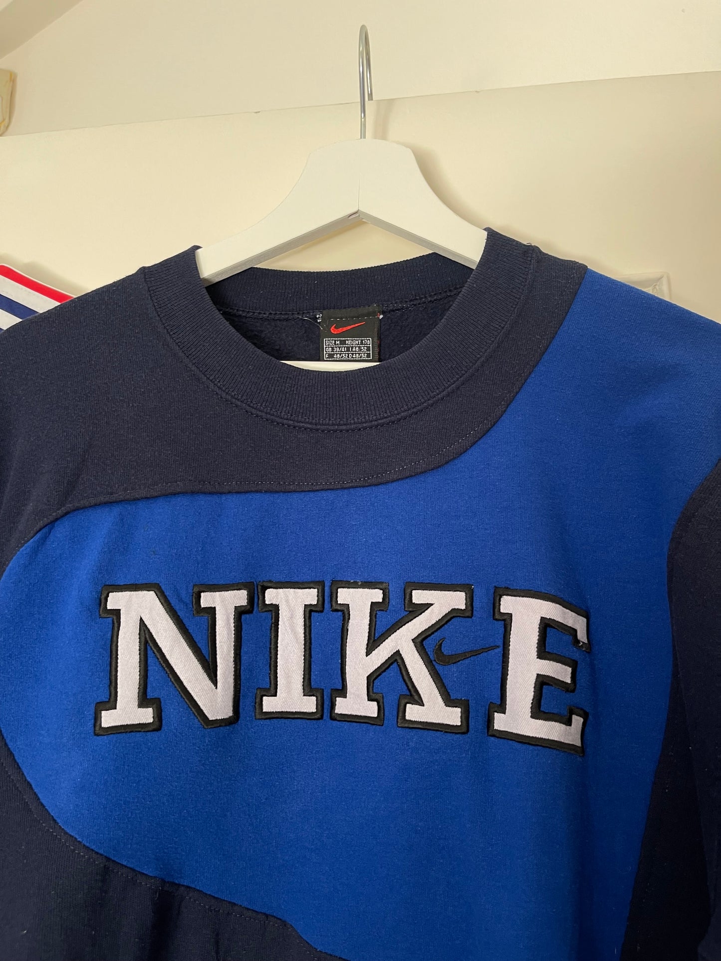 NIKE REWORKED VINTAGE BLUE BLACK CREWNECK SWEATSHIRT