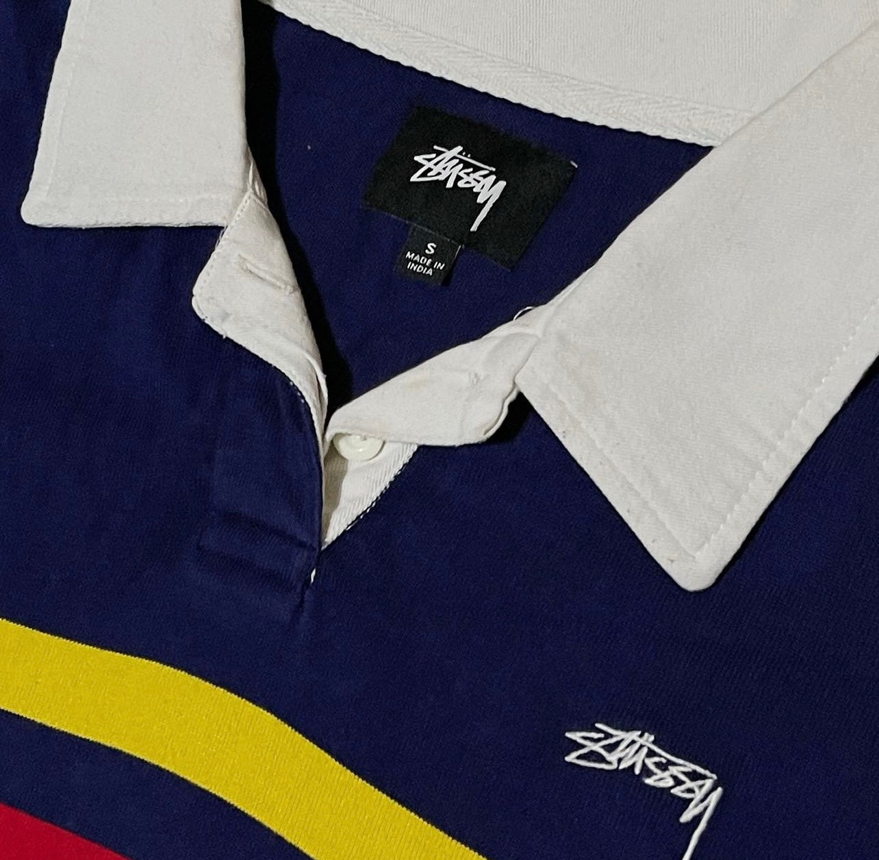 STÜSSY ROSEWOOD STRIPED LONG-SLEEVE RUGBY DRESS